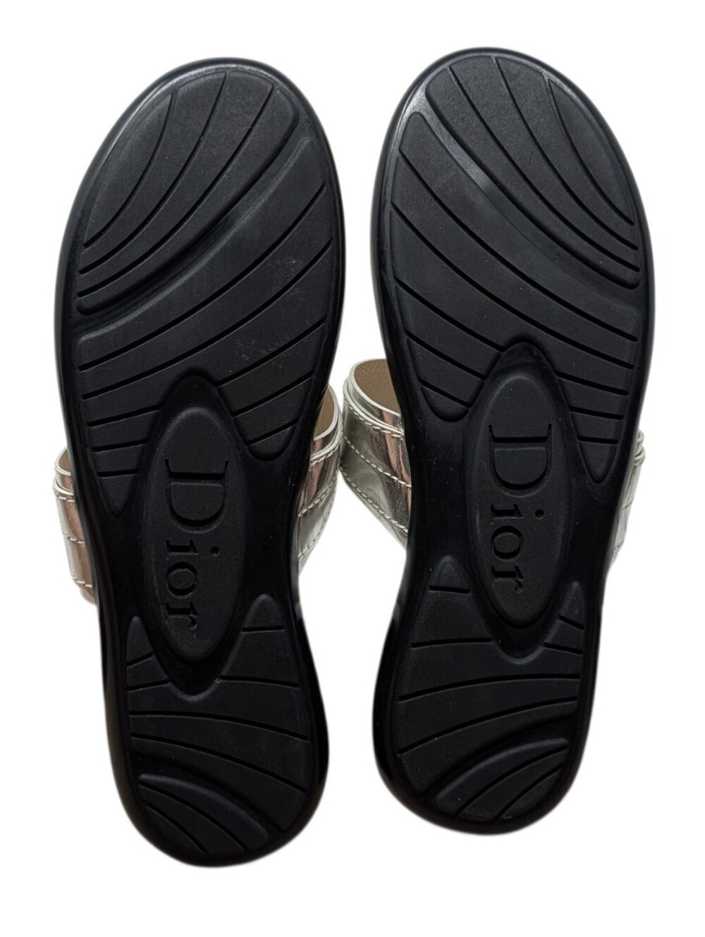 Dior Silver Metallic Logo Thong Sandals Size EU 38.5 - Picture 12 of 12